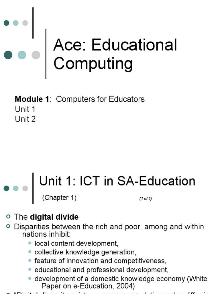 Ace: Educational Computing: Module 1: Computers For Educators | PDF ...