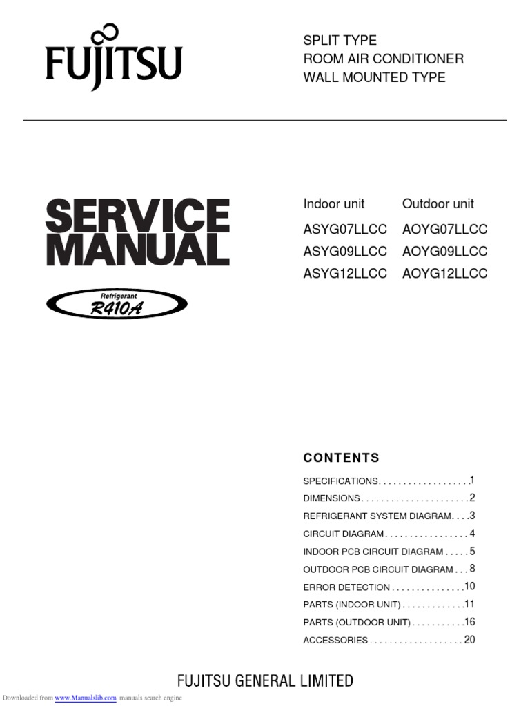 FUJITSU MINI SPLIT SERVICE MANUAL PDF FREE DOWNLOAD visual data 5