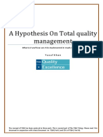 A Hypothesis On Total Quality Management