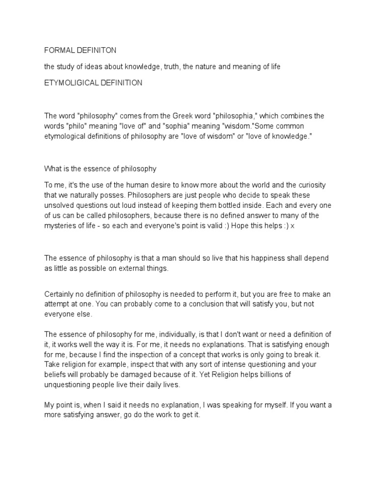 essence definition philosophy