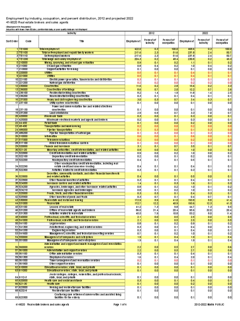 419020 Real Estate Brokers and Sales Agents PDF Nursing Home Care