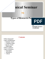 Technical Seminar: Types of Research Papers