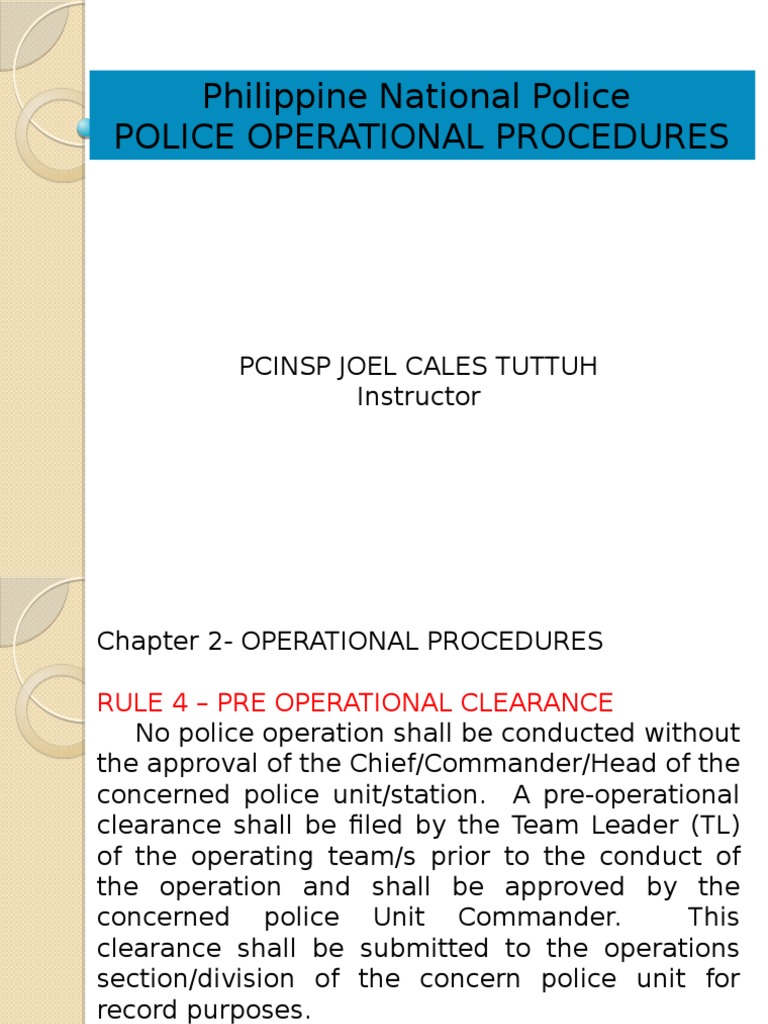 police operational procedures final.pptx Police Public Law