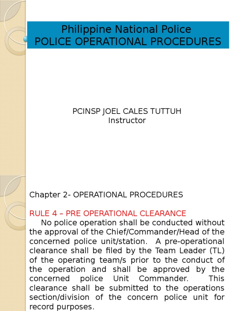 Police Operational Procedures Final PDF Police Public Law