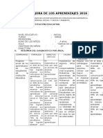 Plan de mejora de aprendizajes 2016