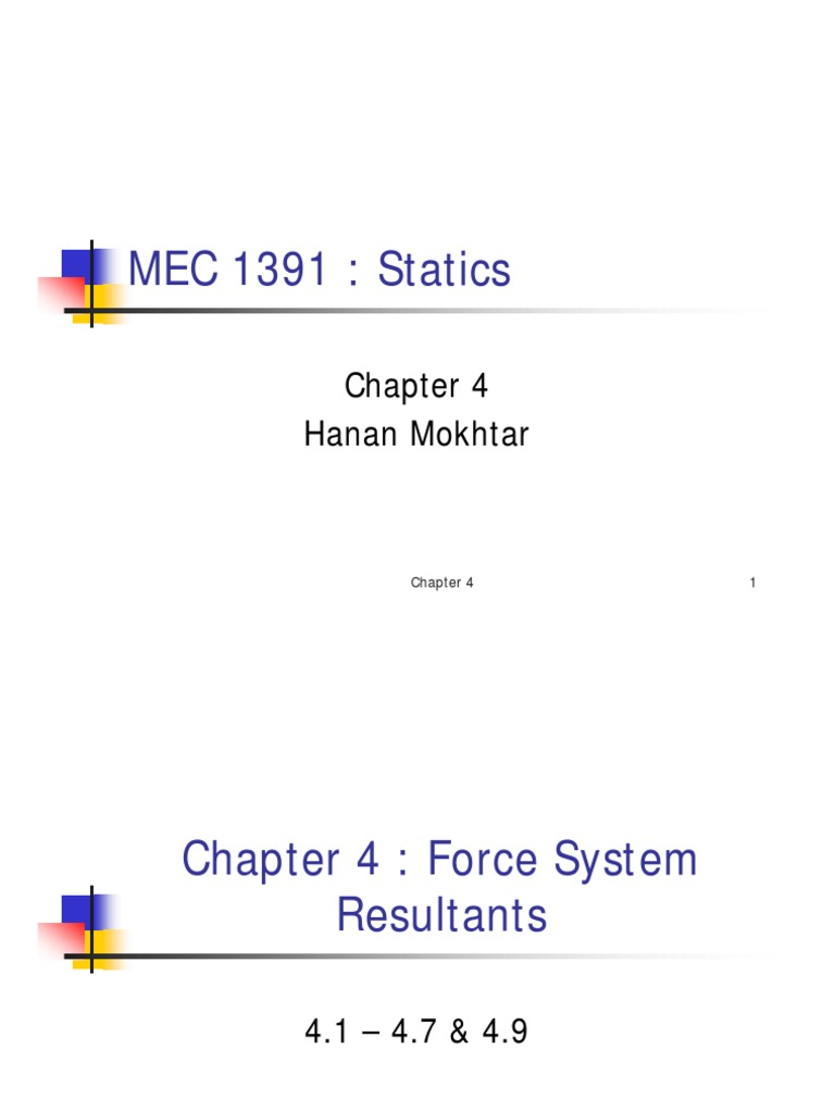 Statics - Chapter 4 Sem 2 1415 | PDF | Torque | Euclidean Vector