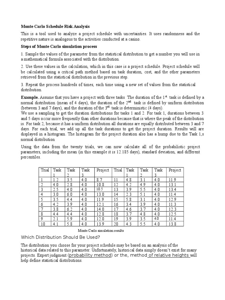 Monte Carlo Project Risk Analysis | PDF | Monte Carlo Method ...