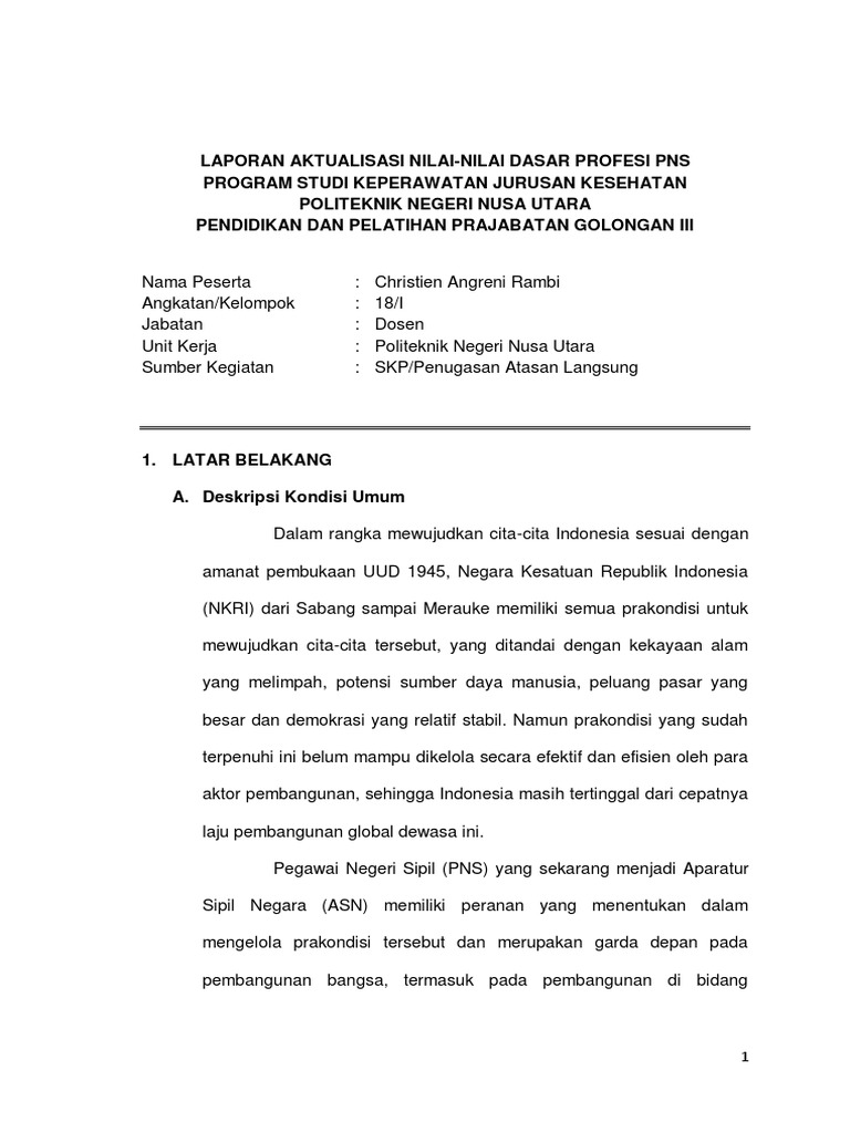 Contoh Laporan Aneka