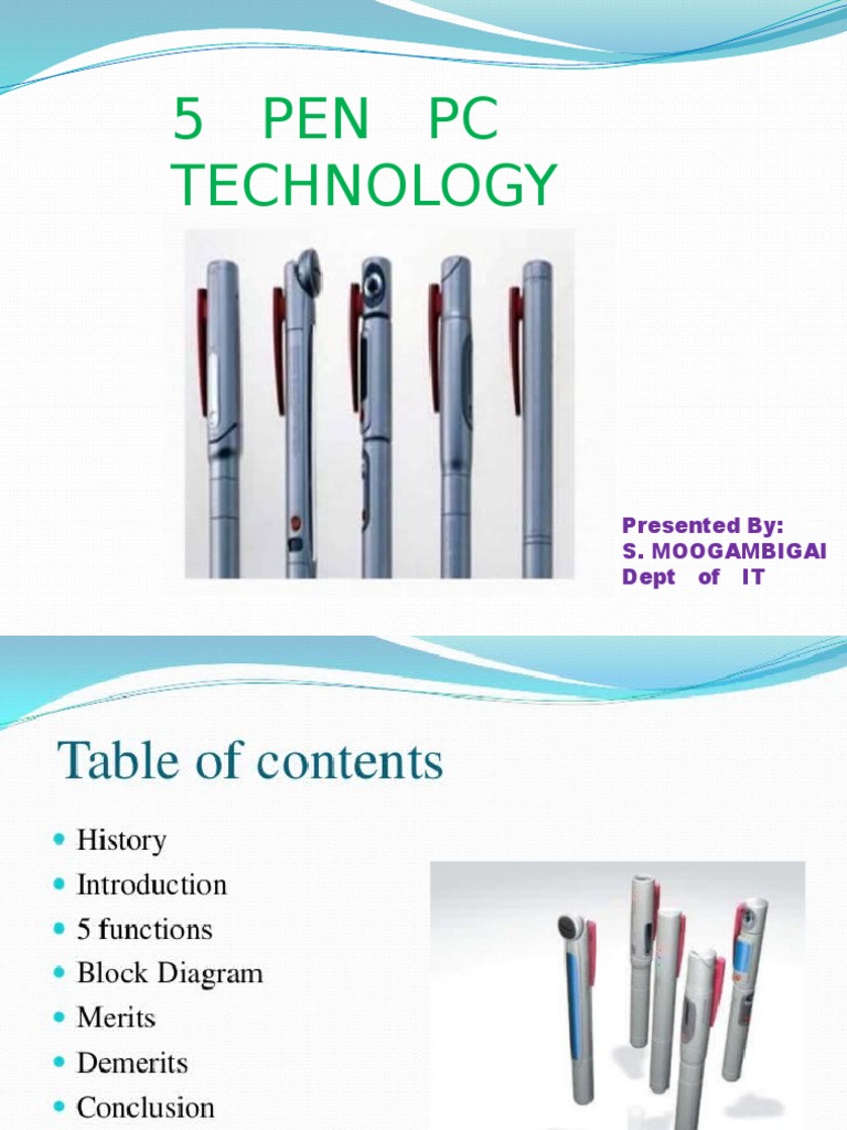 5 Pen PC Technology PDF Science Science And Technology
