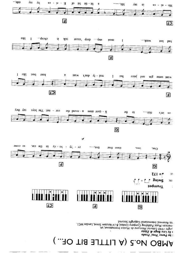 Lou Bega Mambo Number 5 Sheet Music p1