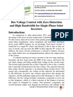 Bus Voltage Control With Zero Distortion and High Bandwidth for Single-Phase Solar Inverters