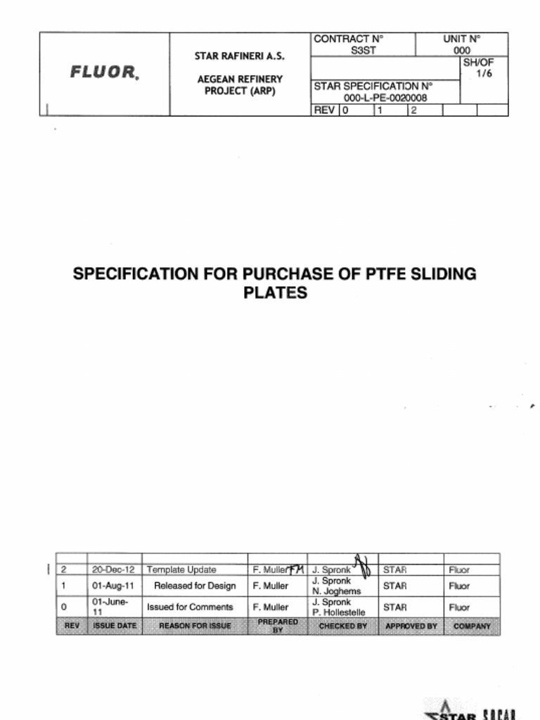 PTFE Structural Steel Specification Technical Standard Free 30 