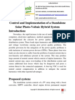 Control and Implementation of a Standalone Solar Photo-Voltaic Hybrid System