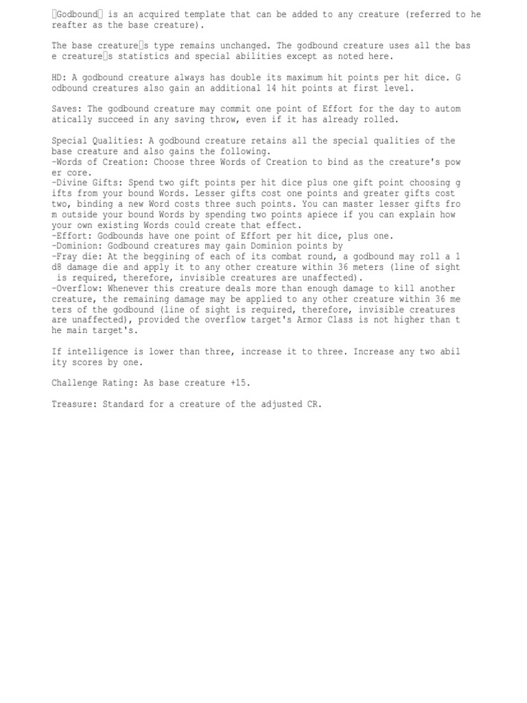 Godbound Creature Template Guide | PDF | Teaching Methods & Materials ...