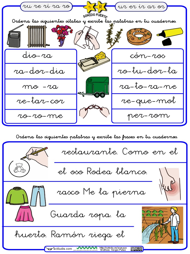 Ordenar Palabras Y Frases R Fuerte Pdf Pdf