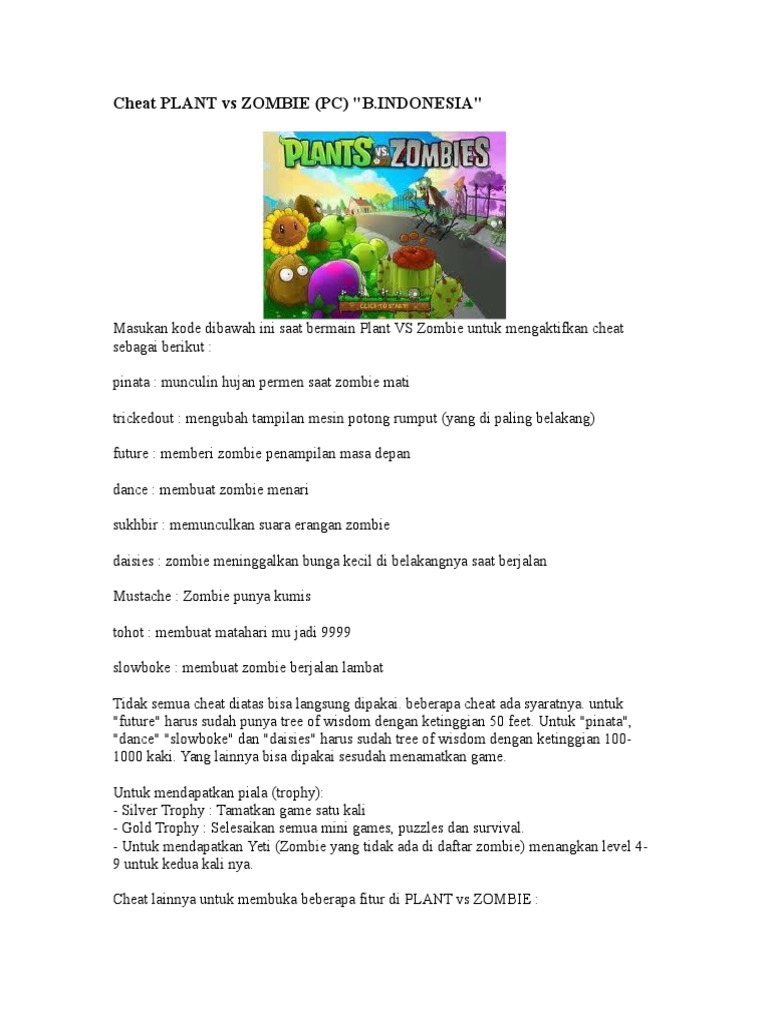 Cheat Plant Vs Zombie PDF