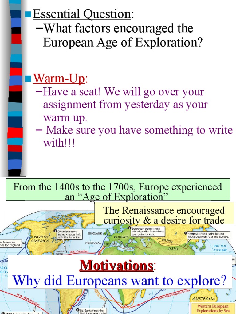 Motivations Behind the Age of Exploration | PDF | Age Of Discovery ...