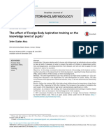 Otorhinolaryngology: The Effect of Foreign Body Aspiration Training On The Knowledge Level of Pupils