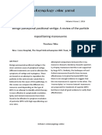 Benign Paroxysmal Positional Vertigo a Review of the Particle Repositioning Manoeuvres