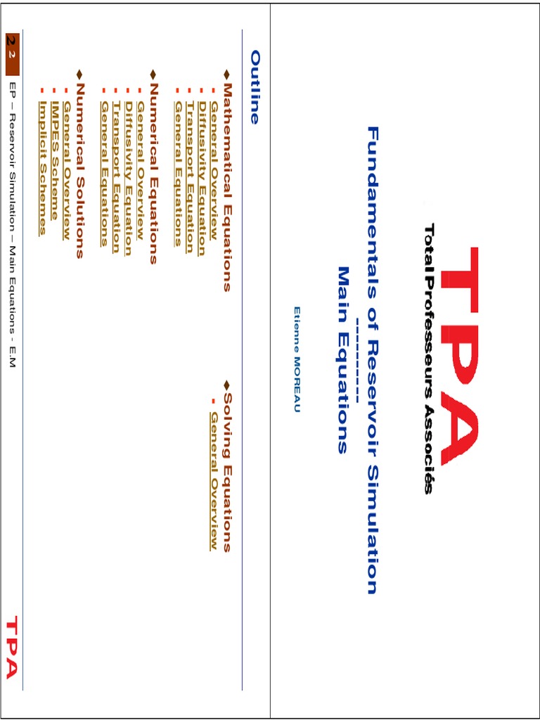 TPA Calculation in Reservoir Simulation | PDF | Fluid Dynamics ...