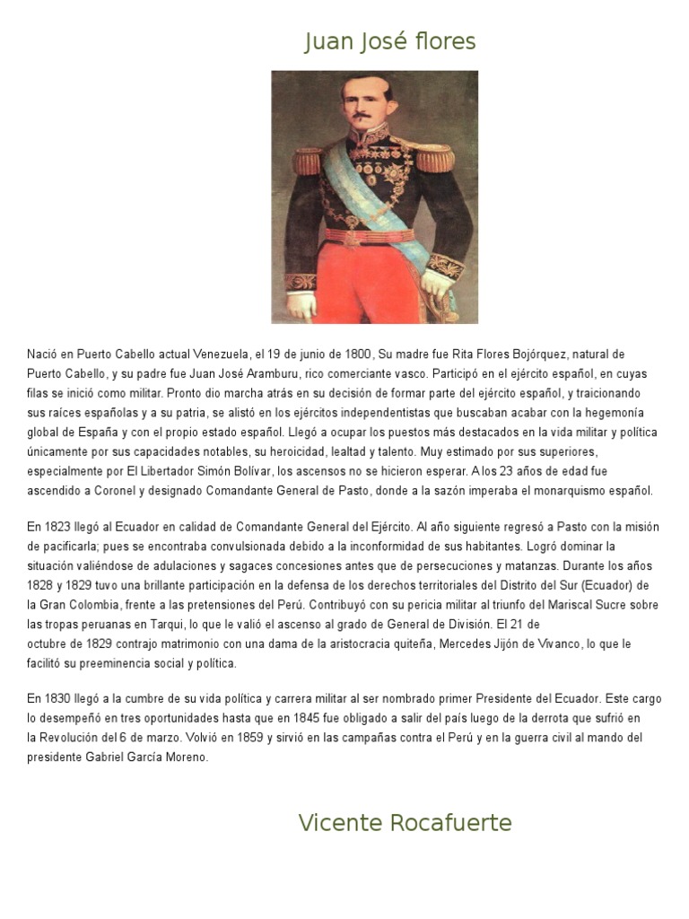 Juan José Flores PDF América del Sur Ecuador