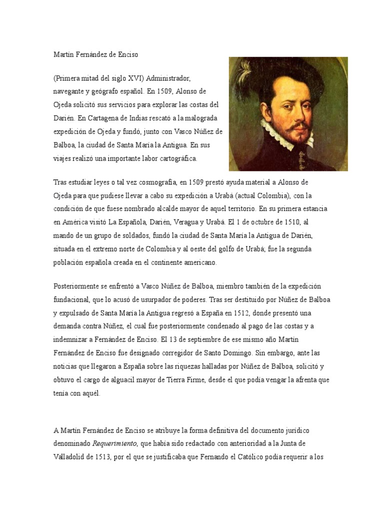 Martín Fernández de Enciso PDF Colonización española de las