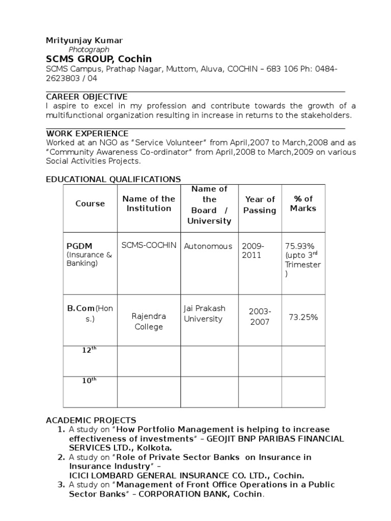 Mrityunjay Kumar's Professional Profile | PDF | Career & Growth