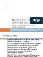Ieg4B4 System Analysis and Design: Week 2 - Information System Building Blocks