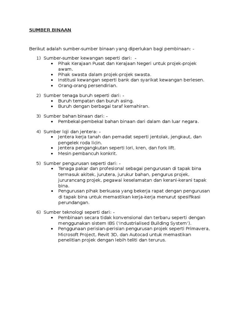 Sumber Binaan Pdf