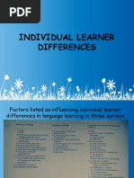 Individual Learner Differences