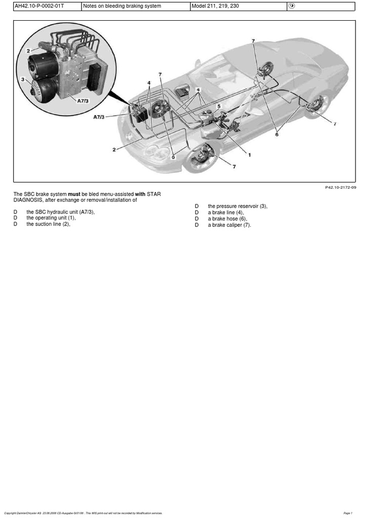 W211 Brake System Bleeding Notes PDF PDF