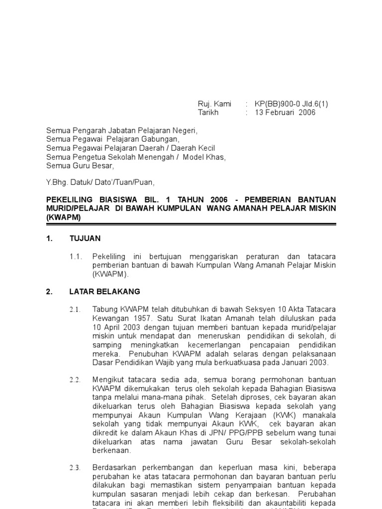 Alamat Bahagian Kewangan Kpm Mengembalikan Lebihan Wang Kwapm