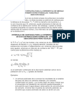 Intervalo de Confianza para La Diferencia de Medias de Dos Distribuciones Normales