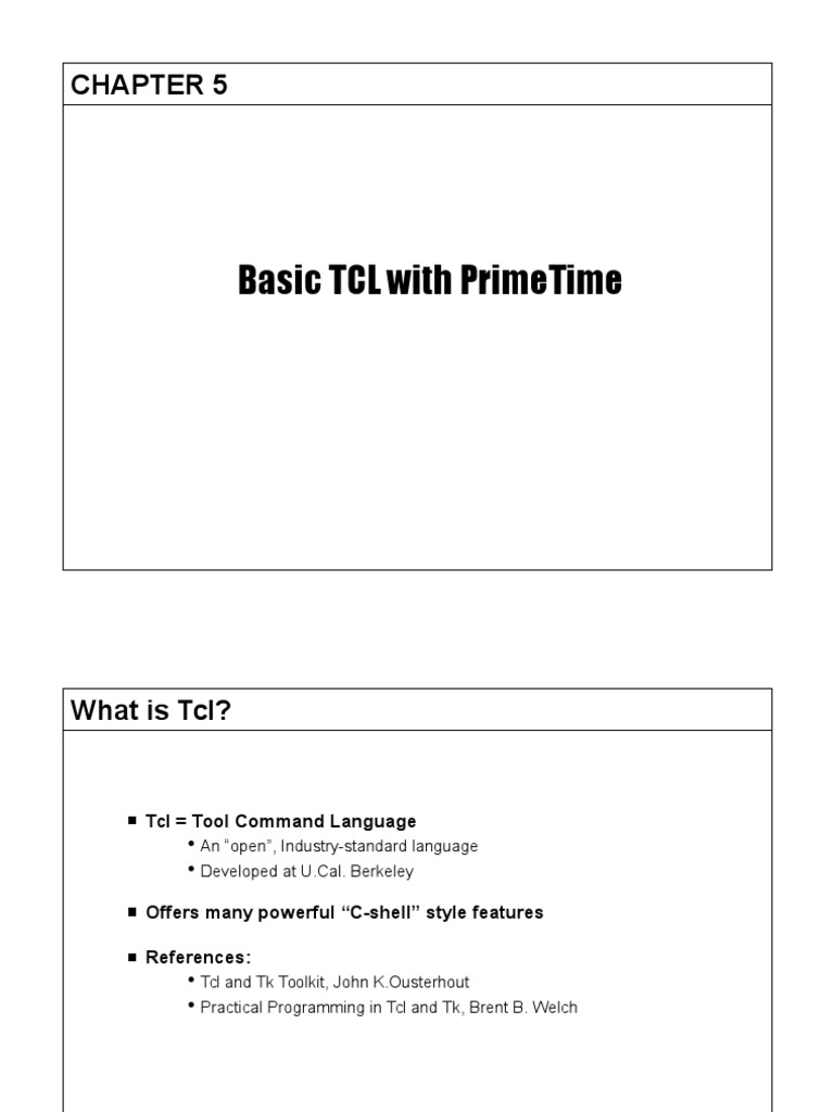 TCL TK | PDF | Control Flow | Notation