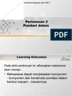 Pertemuan 3 Pondasi Dalam: Matakuliah: S0362/Konstruksi Bangunan Dan CAD II Tahun: 2006 Versi