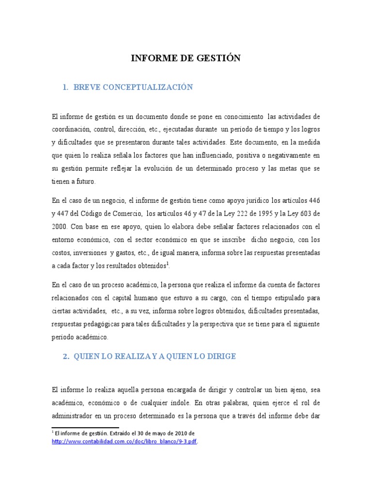 Como Elaborar Un Informe De Gestión Capital Economía