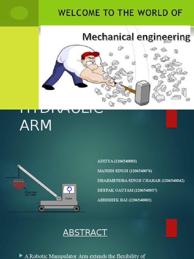 Hydraulic Arm Project Report | PDF | Manufactured Goods | Machines