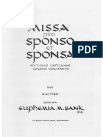 Missa Sponso Et Sponsa - Euphemia Bank