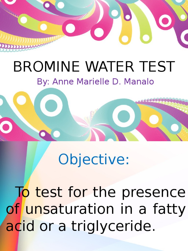 Bromine Water Test Chemical Substances Chemical Compounds