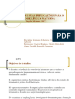 Letramento e Suas Implicaes Para o Ensino de Lngua Materna