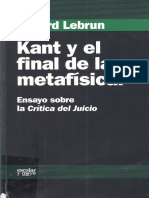 Lebrun Gerard - Kant Y El Final de La Metafisica