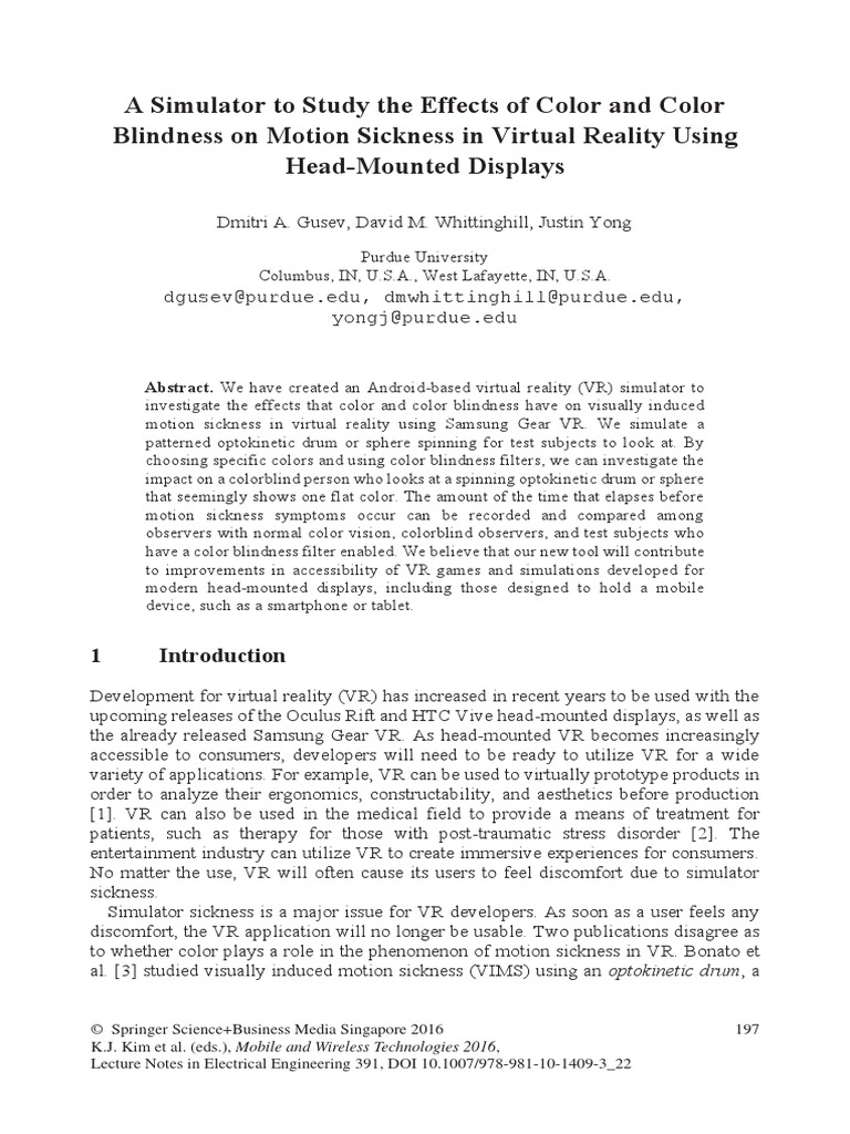 A Simulator To Study The Effects of Color and Color Blindness On Motion