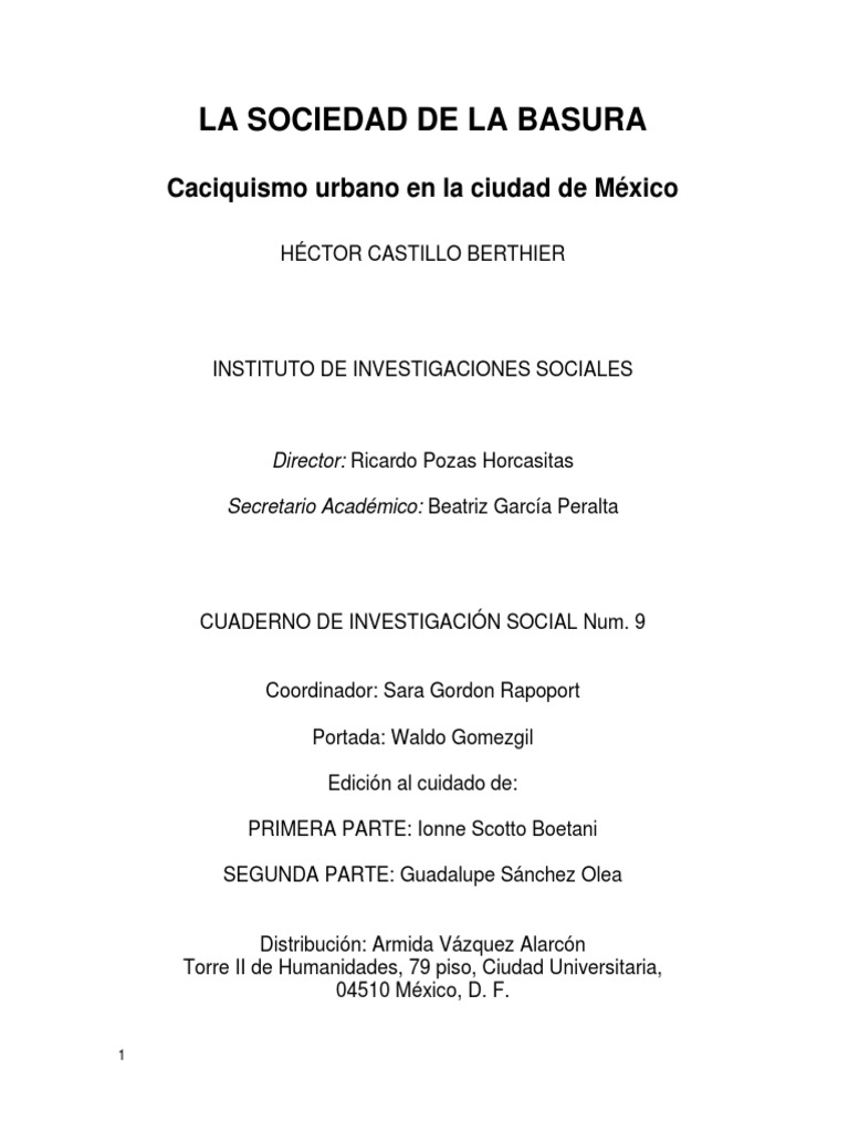 La Sociedad de La Basura - Barthier | PDF | Residuos | Exclusión social