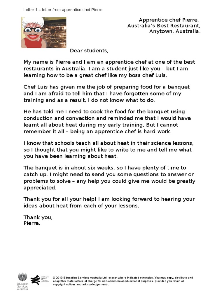 Letter 1 v3 1 | PDF | Cooking, Food & Wine