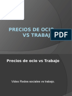 Ocio vs trabajo precios