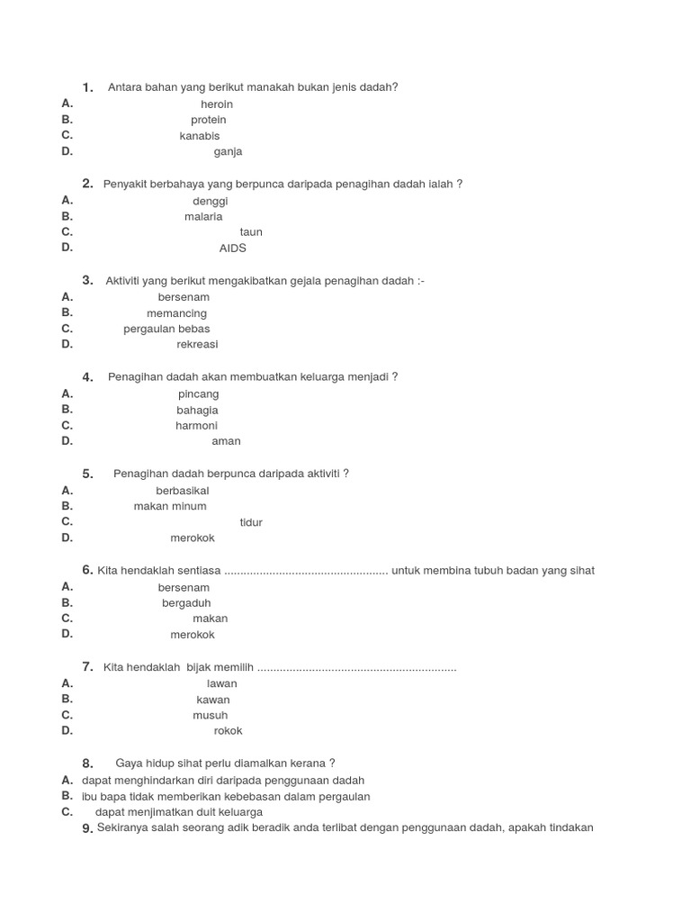 Kuiz Dadah Pdf