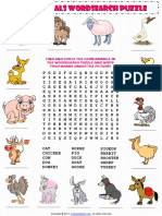 Farm Animals Wordsearch