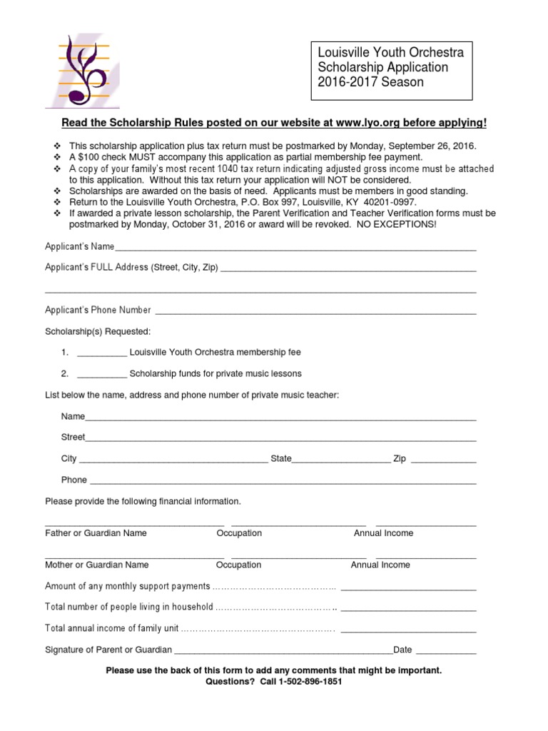 2016 2017 Scholarship Application PDF Tax Return (United States) Irs Tax Forms