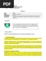 BT1 Workshop 1 - WEEK 1-Definition of Translation