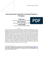 Moral and Social Constraints To Strategic Default On Mortgages
